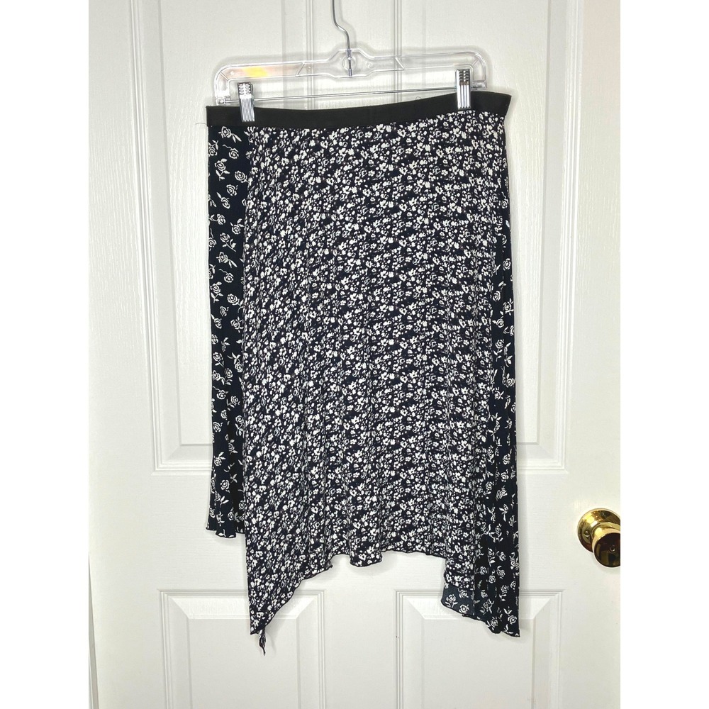 Rag & Bone Liv Wrap Skirt Black Floral Asymmetrical Size 4 Boho Whimsy Goth - Picture 4 of 10